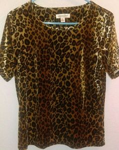 Coldwater Creek leopard print velvet top